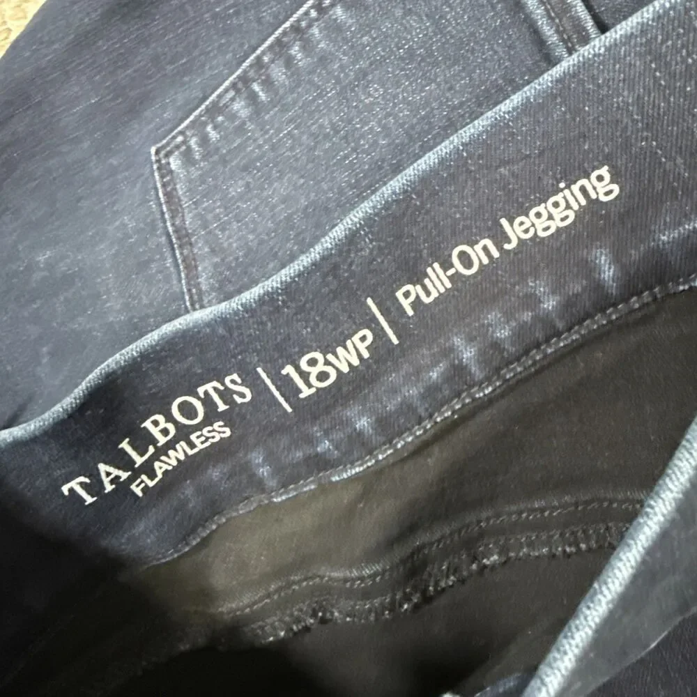 Talbots Flawless Pull On Jegging Dark Wash 18WP Stretch Soft Denim - Picture 12 of 14
